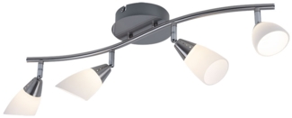 LED Spotleiste, verstellbar, Stahl , Glas weiß, L 60 cm