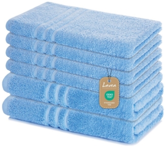 Lavea Handtuch Set Elena, Duschtücher, Handtücher, Gästetücher, Waschhandschuhe, 100% Baumwolle (Set, 6-St), Frottierserie, weich & saugstark, pflegeleicht, 500 g/m² Frottier