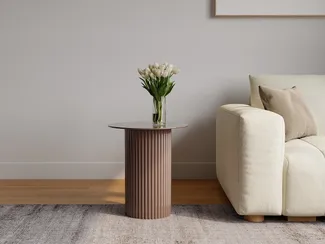 Vente-unique - Beistelltisch aus Metall - Beige - SUADA