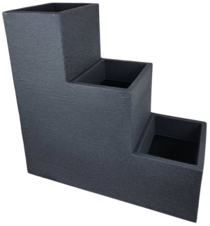 sesua Blumentopf Kubus Treppentopf 59x60x27cm anthrazit Kunststoff Pflanztreppe
