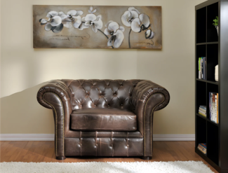 Vente-unique - Chesterfield Ledersessel - Vintage Leder - Braun - CLOTAIRE