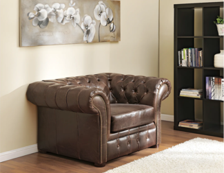 Vente-unique - Chesterfield Ledersessel - Vintage Leder - Braun - CLOTAIRE