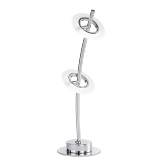 LED Tischleuchte, Ring, schwenkbar, Chrom, Höhe 50 cm
