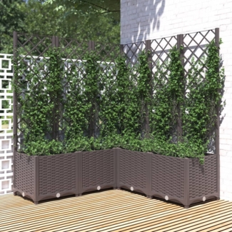 vidaXL Pflanzkübel mit Rankgitter Braun 120x120x136 cm PP 318267