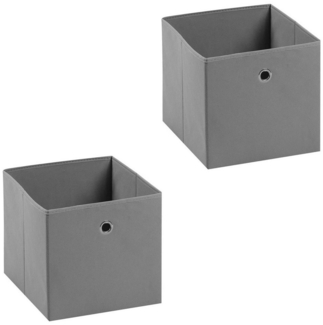 IDIMEX Aufbewahrungsbox ELA (Set), Aufbewahrungsboxen im 2er Set, Regalboxen mit Griff 27x27cm grau