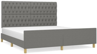 Doppelbett mit Kopfteil Stoff Dunkelgrau 180x200 cm [3125317]