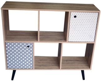 Sideboard, 4 offene Fächer, 2 Türen 98,5 x 29 x 87 cm - MDF