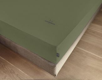 Sansibar Sylt Spannbettlaken Spannbettlaken "Sansibar Jersey Bettlaken“ Premium Qualität, Gummizug: rundum, mit hochwertigem Sansibar Logo-Druck, Fähnchen am Steg, Rundumgummizug