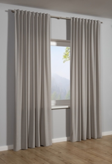 Sehlbach Fertigschal mit Gardinenband Feincord 135x245 cm silbergrau