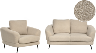 Sofa Set 3-Sitzer KJAER Bouclé Hellbeige