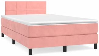 vidaXL Boxspringbett mit Matratze Rosa 120x190 cm Samt 3269842