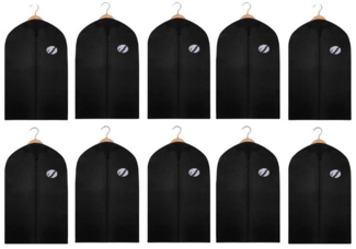 Clanmacy Sitzsack 10St. Kleidersack Kleiderhülle Schutzhülle Kleiderschutz Schwarz