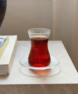 Zoha Teeglas Castro Teegläser mit Untersetzer - Cay Seti, 12-tlg, Borosilikatglas, Hochwertiges, hitzebeständiges Borosilikatglas