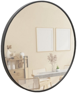Terra Home Wandspiegel Spiegel rund 60x60 Schminkspiegel Metallrahmen (schwarz, Badezimmerspiegel Flurspiegel), inklusive Schrauben und Dübel