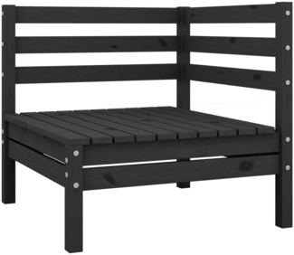 vidaXL Garten-Ecksofas 2 Stk. Schwarz Massivholz Kiefer 806586