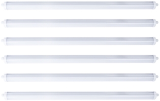 6x LED Wannenleuchten, 5760 Lumen, Kaltweiß, L 150 cm, VT-1574