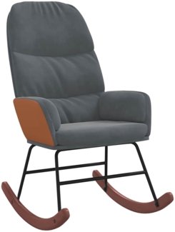 vidaXL Schaukelstuhl Dunkelgrau Samt 4102622