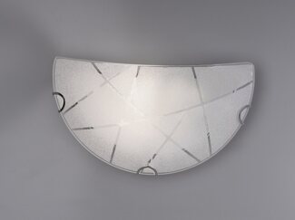 TRIO Leuchten LED Wandleuchte, Dimmfunktion, LED wechselbar, Warmweiß, innen flach-e Designklassiker Lampe mit Dekor Lampenschirm Breite 30cm