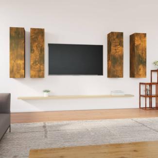 vidaXL TV-Schränke 4 Stk. Räuchereiche 30,5x30x110 cm Holzwerkstoff 3120332