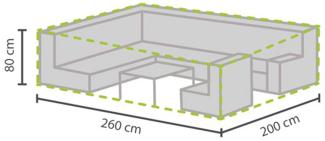 Wetterfeste Schutzhülle Abdeckung rechteckig für Garten Lounge Set, 260x200x80cm