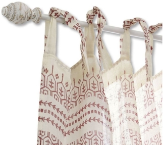 Mirabeau Gardinenstange Gardinenstange Trangé antikweiß, Ø 50 mm, Eisen, Knauf: Mangoholz (mangifera indica), Mangoholz (mangifera indica)