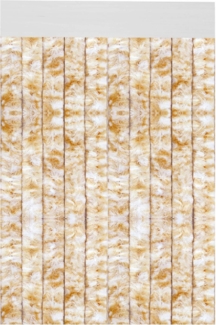 Flauschvorhang 80x185 cm in Meliert beige - weiß, perfekter Insekten- und Sichtschutz für Ihre Balkon- und Terrassentür, viele Farben