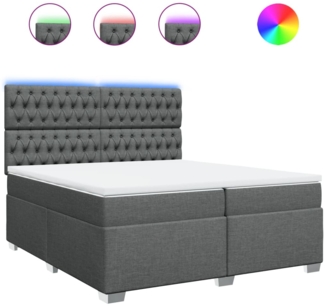 vidaXL Boxspringbett mit Matratze Dunkelgrau 200x200 cm Stoff 3292903
