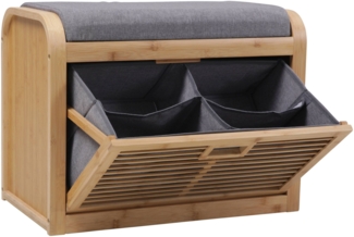 Schuhschrank OFFENBACH in natur & grau, T33 x B60 x H46 cm