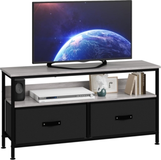 GarveeMore TV-Schrank Lowboard,Fernsehschrank Mit 2 Schubladen Und Regalen,99x57x30cm für Fernseher Bis Zu 55 Zoll,für Wohnzimmer