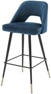 EICHHOLTZ Bar Stool Avorio Roche blue velvet