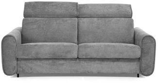Beautysofa Schlafsofa Pavarti modernes Sofa mit italienischem Klappmechanismus und Matratze, mit Bettkasten, verstellbaren Kopfstützen und Schlaffunktion, in 3 Größen & 8 Farben