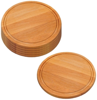 6 Vesperteller mit Saftrille, Buche - Ø 25cm, Stärke 1,5cm