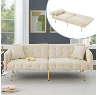 Merax Schlafsofa 2-in-1 Zweisitzer-Sofa Klappsofa mit Bettfunktion, platzsparend & multifunktional, 178x82x70cm 1 Teile, Sofabett mit verstellbarer Rückenlehne & Armlehnen und 6 Metallfüße