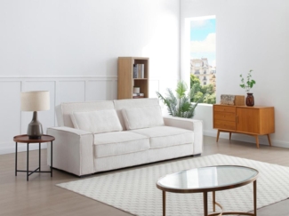 Vente-unique - Sofa 3-Sitzer mit Schlaffunktion - Cord - Beige - FINORO