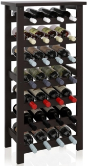 Weinregal Bambus 28 Flaschen 7 Etagen freistehend Küche Speisekammer Keller Bar