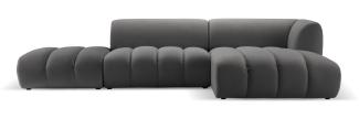 Micadoni Modulares Ecksofa offen Harry 5-Sitzer Rechts Samtstoff Zement