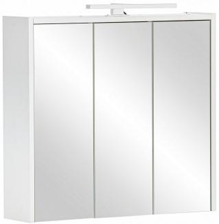 Schildmeyer Spiegelschrank Palermo, Holzwerkstoff, Mattweiß, 65,0 x 16,0 x 62,7 cm (B/T/H)