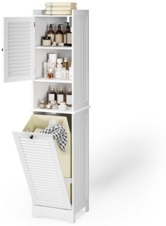 Bealife Badkommode Badezimmerschrank mit ausklappbarem Wäschekorb
