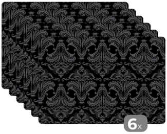 MuchoWow Platzset Muster - Barock - Damast, (6-St), Platzsets, Tischset, Abwaschbar, Tischsets, Platzdeckchen