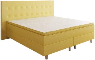 Best For You Boxspringbett Rio Barcelona Orange 5-Zonen mit Visco Topper H3 First Class Bett in verschiedenen Größen 200x200