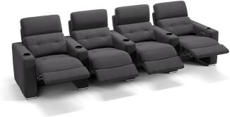 Sofanella 4-Sitzer BARI Stoffsofa Heimkinosofa Kinosessel in Schwarz