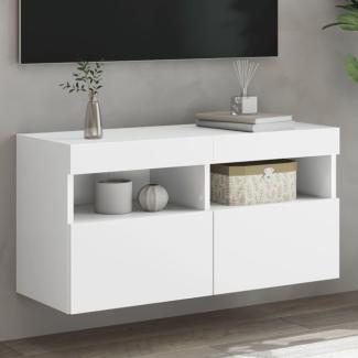 vidaXL TV-Wandschrank mit LED-Leuchten Weiß 80x30x40 cm 837197