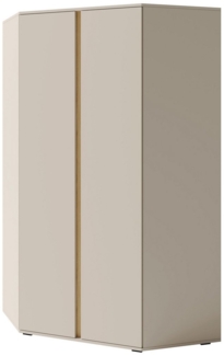 Beautysofa Eckschrank LICO 2-türig – Kleiderschrank mit 8 Regalböden, 2 Kleiderstangen (wählbar in Sandbeige oder Eukalyptus) Höhe: 195 cm