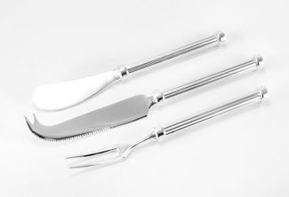 Brillibrum Besteck-Set Käsebesteck 3-teilig aus Metall versilbert Käsemesser Besteck Set (3-tlg), Metall