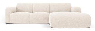 Micadoni Boucle Ecksofa Molino 4-Sitzer Rechts Chenille Hellbeige