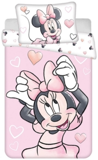Disney Minnie Kinderbettwäsche Set 100x135 + 40x60 cm Baumwolle Wolkenmotiv