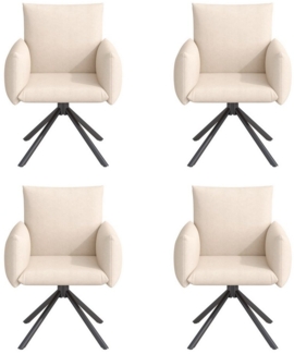 Celya Esszimmerstuhl Esszimmerstühle Set, Gepolsterter Sessel mit 4 Metallbeinen (4 Esszimmerstühle Set), 360° Lässiger Drehstuhl, Wohnzimmer Schlafzimmerstuhl