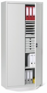 Soennecken Flügeltürenschrank 195x92x42cm lichtgrau Türen lichtgrau