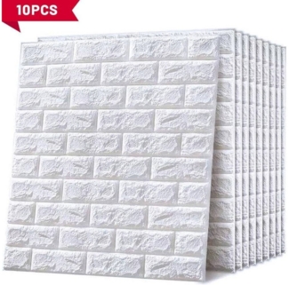 Blusmart 3D-Wandtattoo 10er-Pack selbstklebende 3D-Wandpaneele (35 cm x 38,5 cm, wasserfeste Tapete, Wohnzimmertapete, Wohndeko), Geeignet für Schlafzimmer, Wohnzimmer, Küche, TV-Wände und Wohndeko