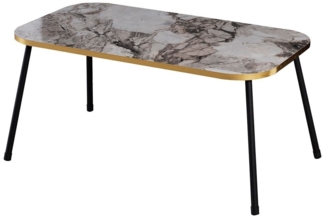 Couchtisch mit Metallbeinen 90 x 50 cm Spanplatte/metall/pvc 89321739 [en. casa]